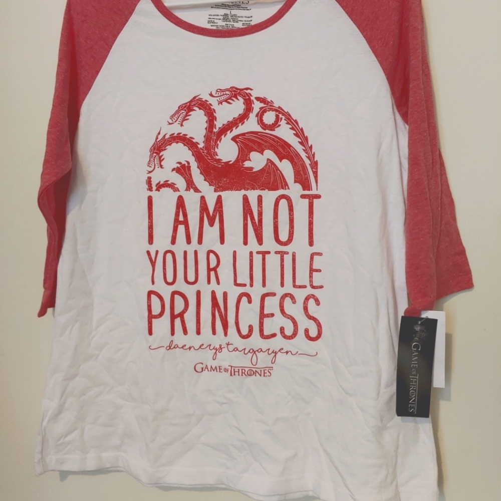 Game of Thrones raglan shirt large Khaleesi Daenerys Targaryen GoT